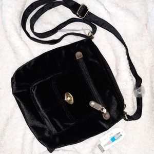 Black velvet purse small